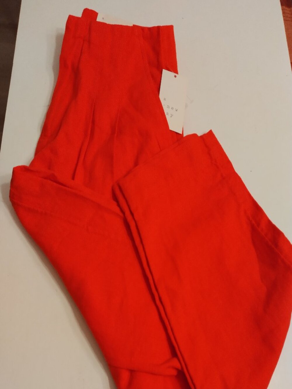 NWT A New Day Pants Women 4 Reg.  Orange High Rise Tapered Leg